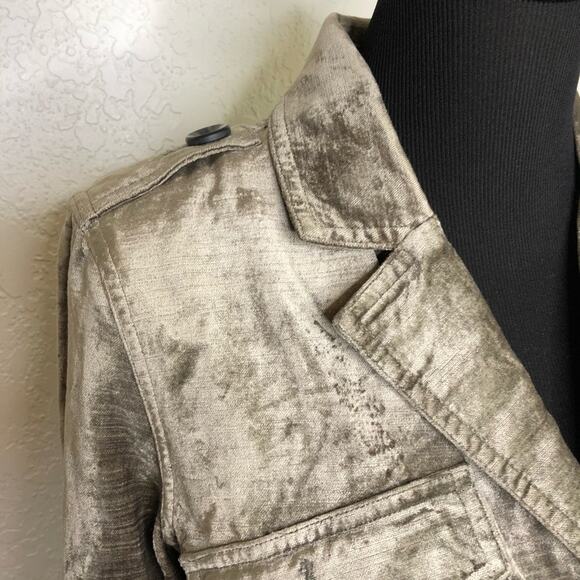 Cabi Sunday Topper platinum velvet velour button front jacket size Small #3377 - Picture 7 of 16